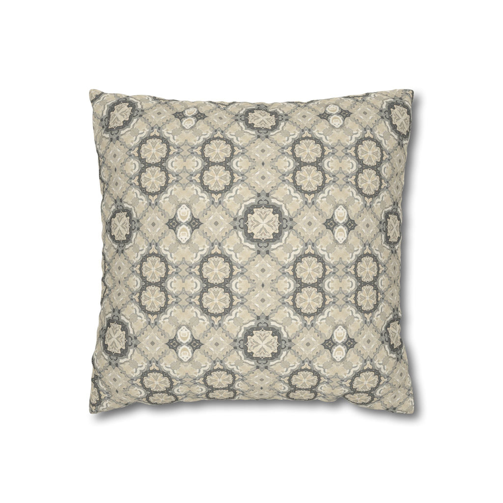 Habana Tile Spun Polyester Square Pillowcase — Tropical Tile Couch Pillow