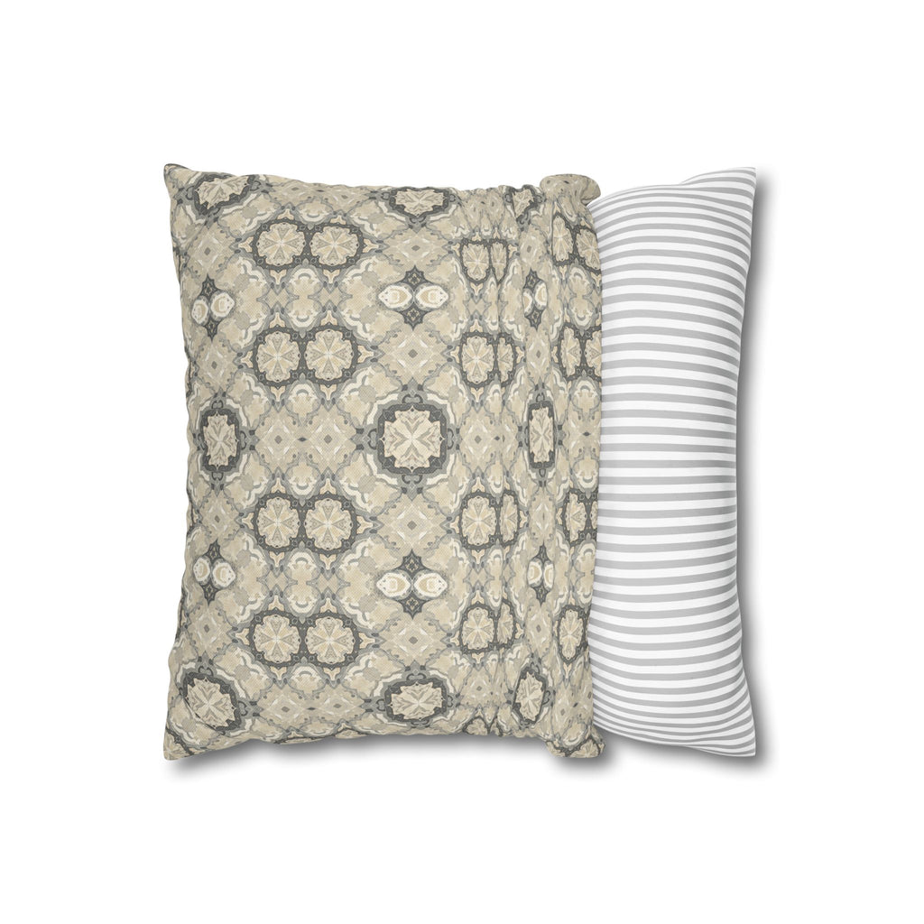 Habana Tile Spun Polyester Square Pillowcase — Tropical Tile Couch Pillow
