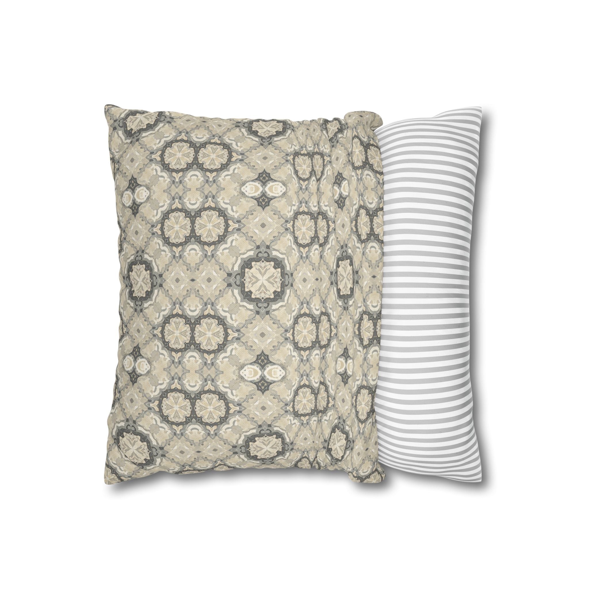 Habana Tile Spun Polyester Square Pillowcase — Tropical Tile Couch Pillow