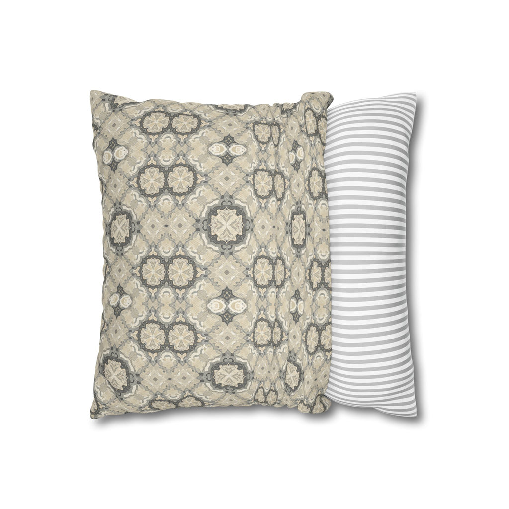 Habana Tile Spun Polyester Square Pillowcase — Tropical Tile Couch Pillow