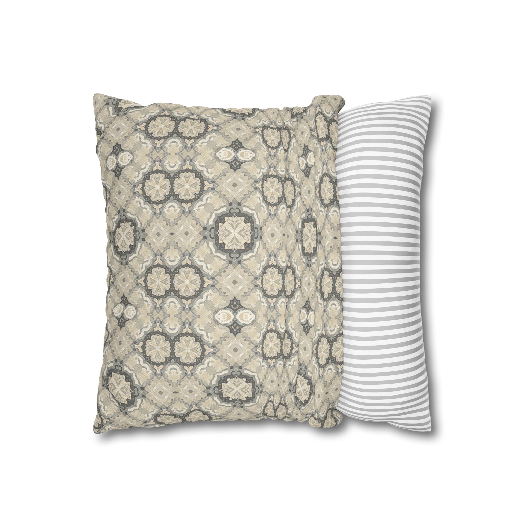 Habana Tile Spun Polyester Square Pillowcase — Tropical Tile Couch Pillow