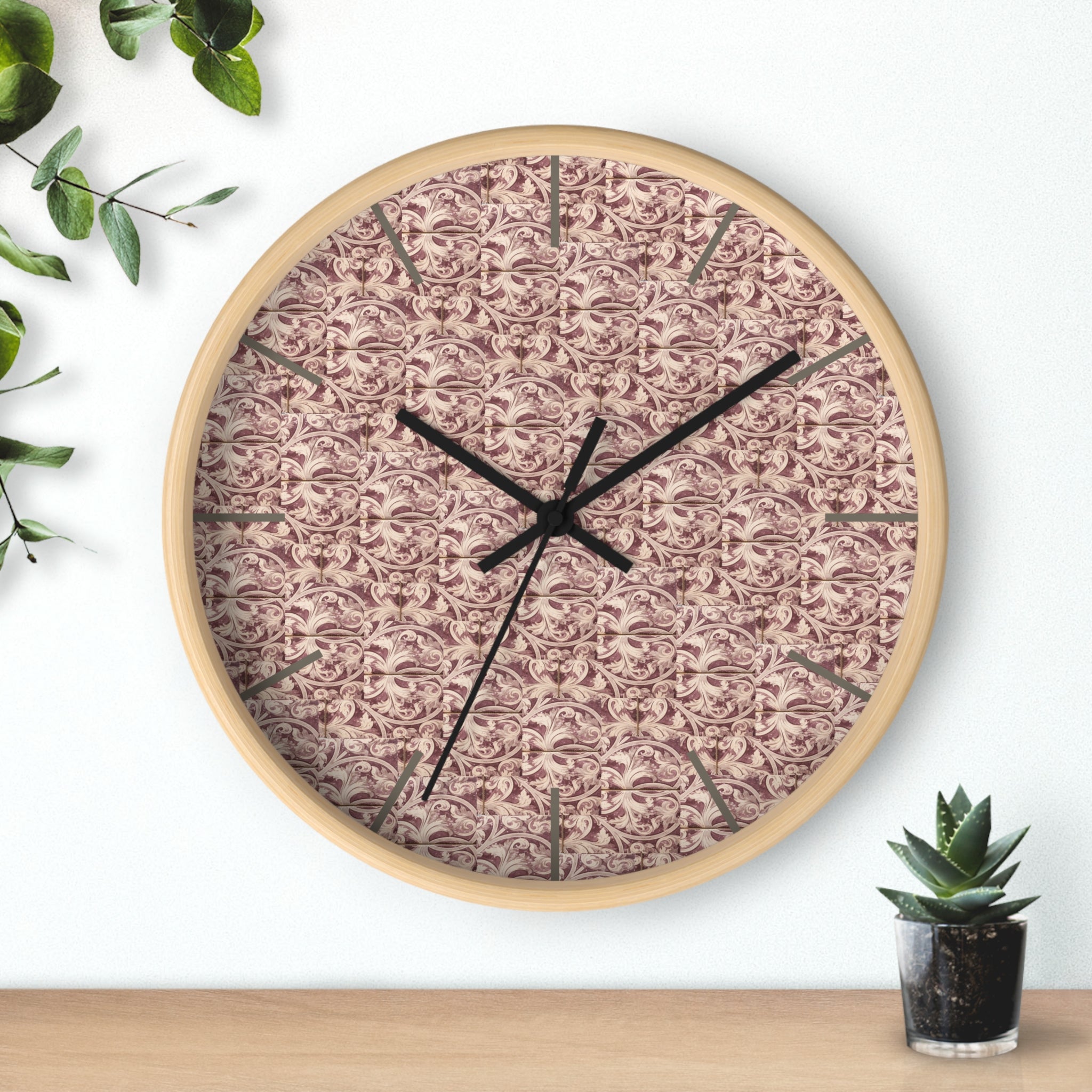 Habana Tile Wall Clock (Mauve) — Cuban Heritage Design