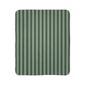 Green Striped Fleece Sherpa Blanket — Cozy Plush Throw for Home & Gifts