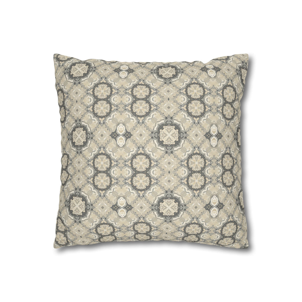 Habana Tile Spun Polyester Square Pillowcase — Tropical Tile Couch Pillow