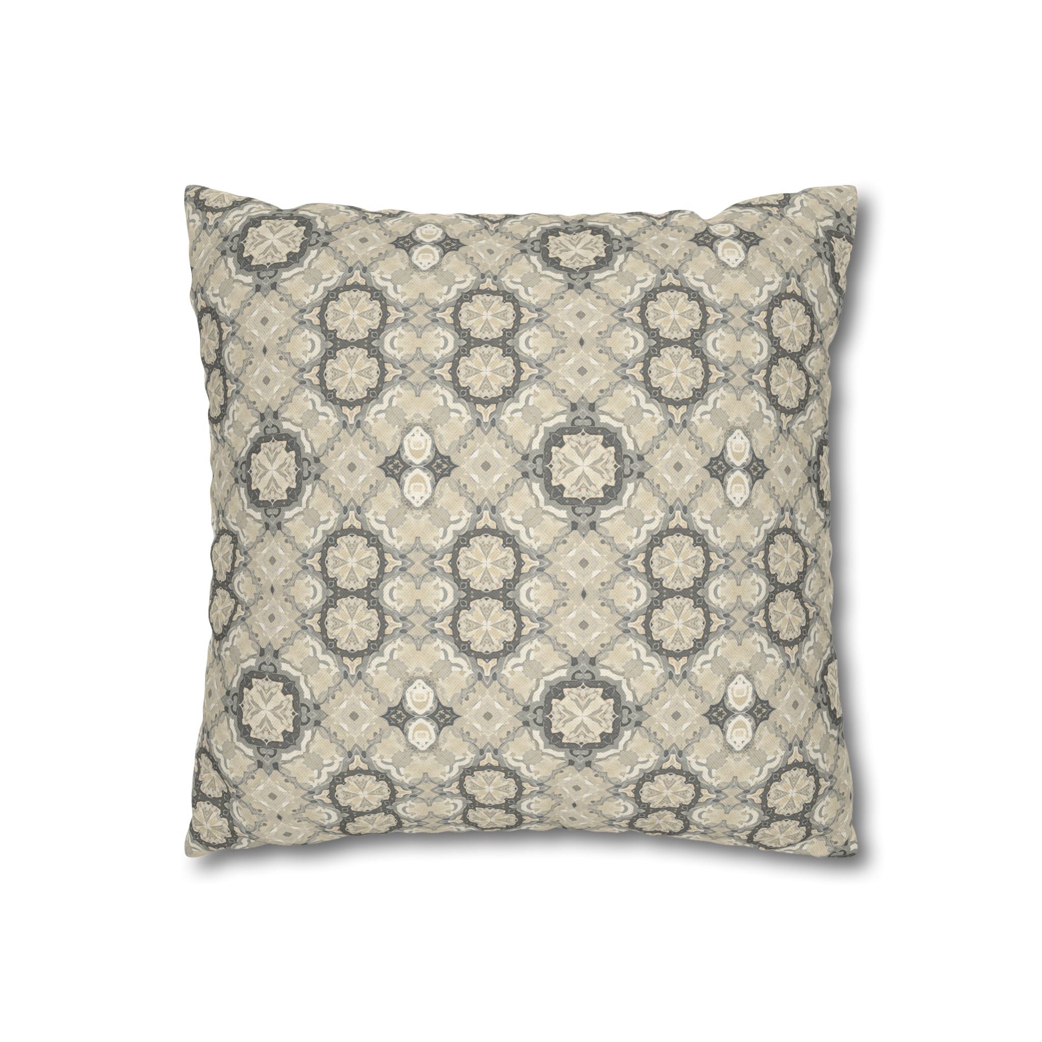 Habana Tile Spun Polyester Square Pillowcase — Tropical Tile Couch Pillow