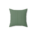 Green Striped Square Pillow — Spun Polyester Decorative Throw Pillow