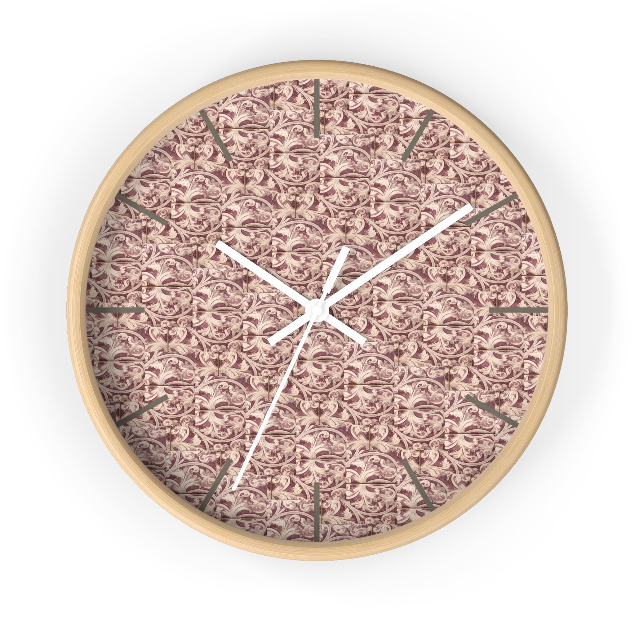 Habana Tile Wall Clock (Mauve) — Cuban Heritage Design