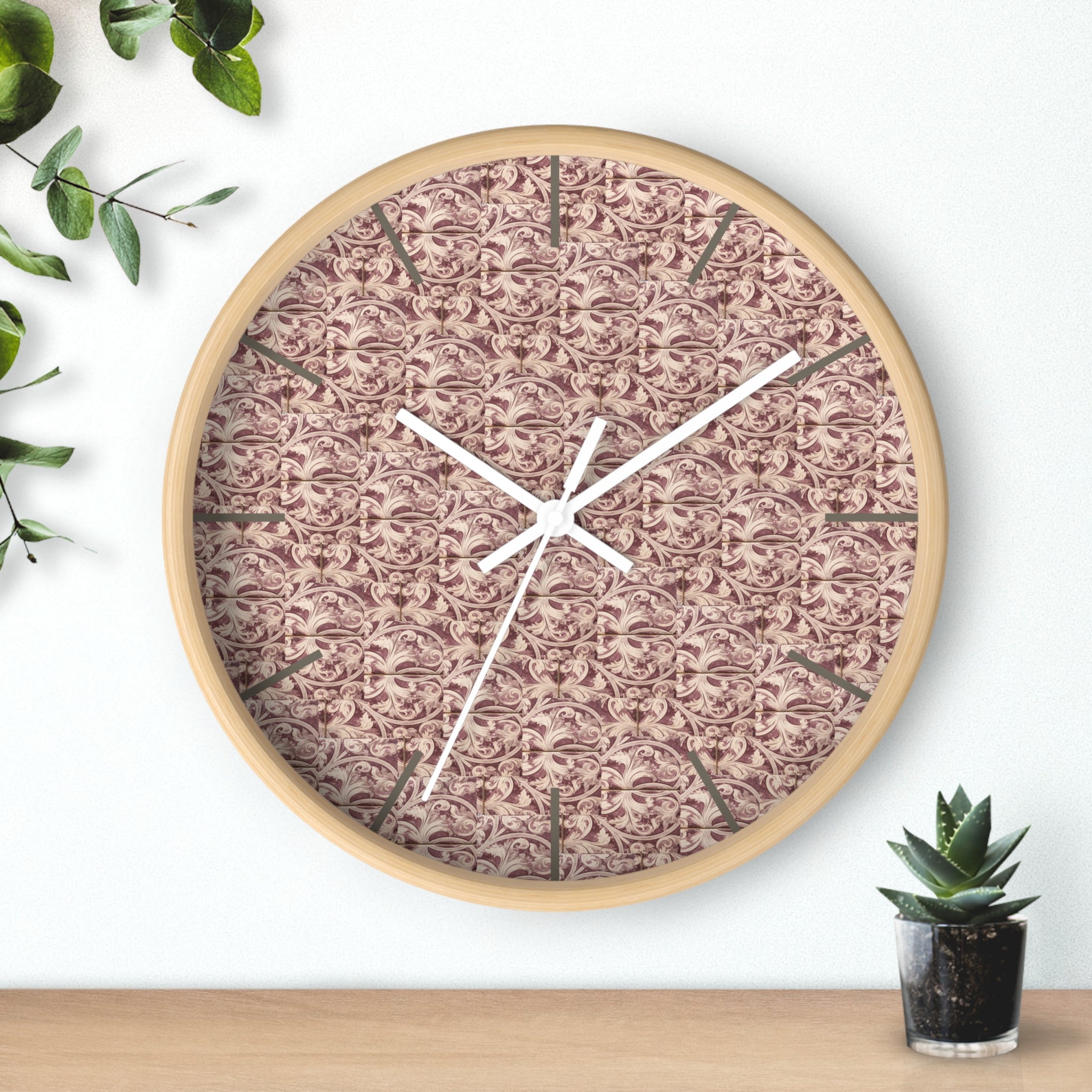 Habana Tile Wall Clock (Mauve) — Cuban Heritage Design